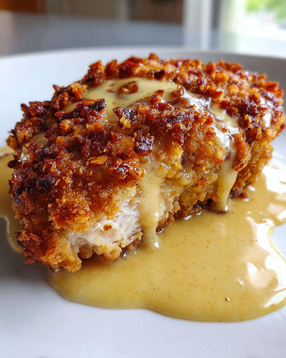 Pretzel Chicken with Mustard-Cheddar Sauce - detail 3