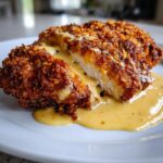 Pretzel Chicken with Mustard-Cheddar Sauce