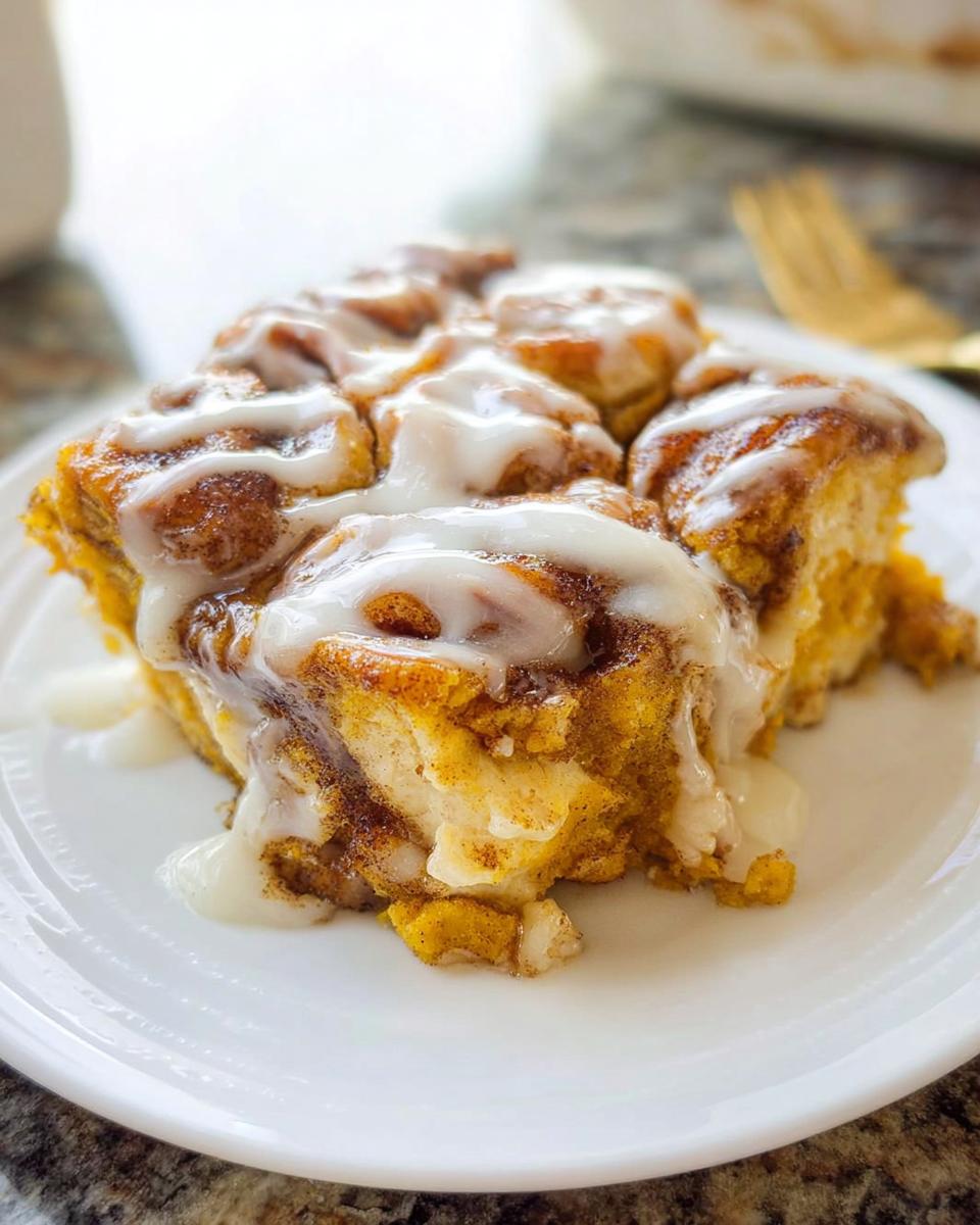 Pumpkin Cinnamon Roll Casserole - detail 2
