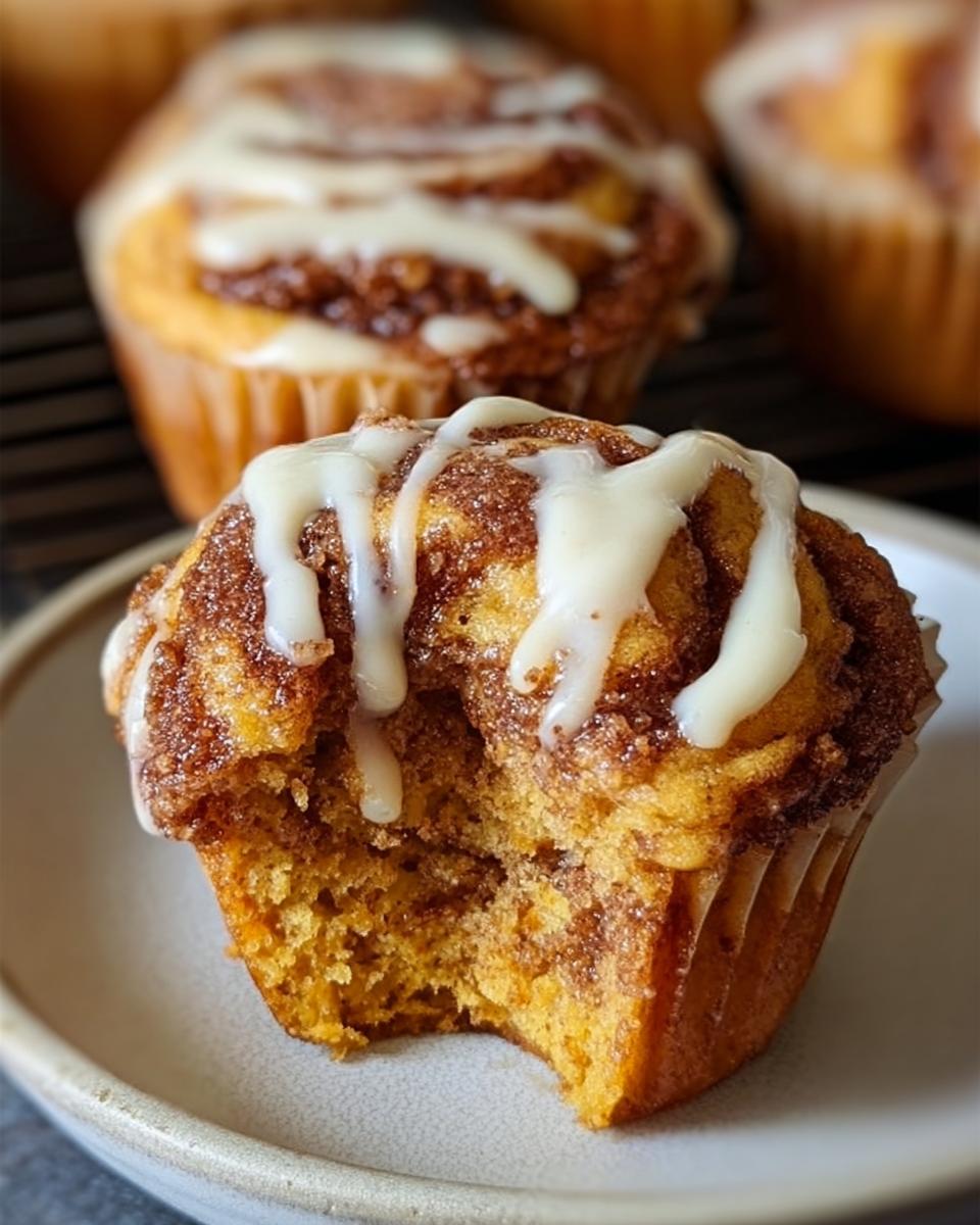 Pumpkin Cinnamon Roll Muffins - detail 2