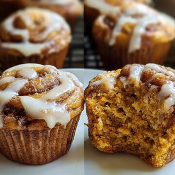Pumpkin Cinnamon Roll Muffins