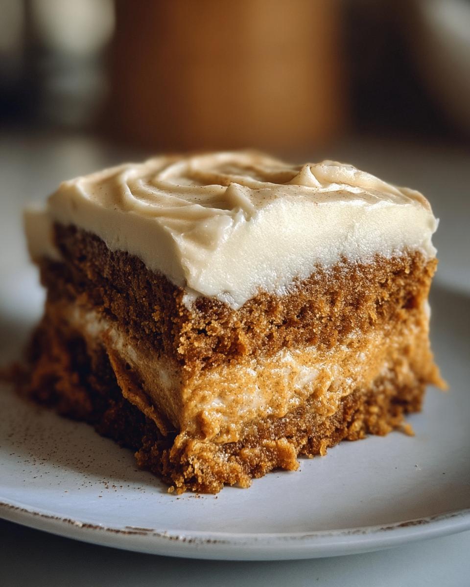 Pumpkin Spice Gooey Cake with Cream Cheese Frosting - detail 2