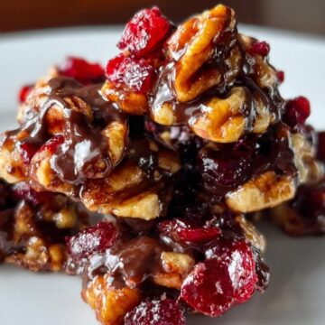 Quick No-Bake Cranberry Pecan Chocolate Clusters