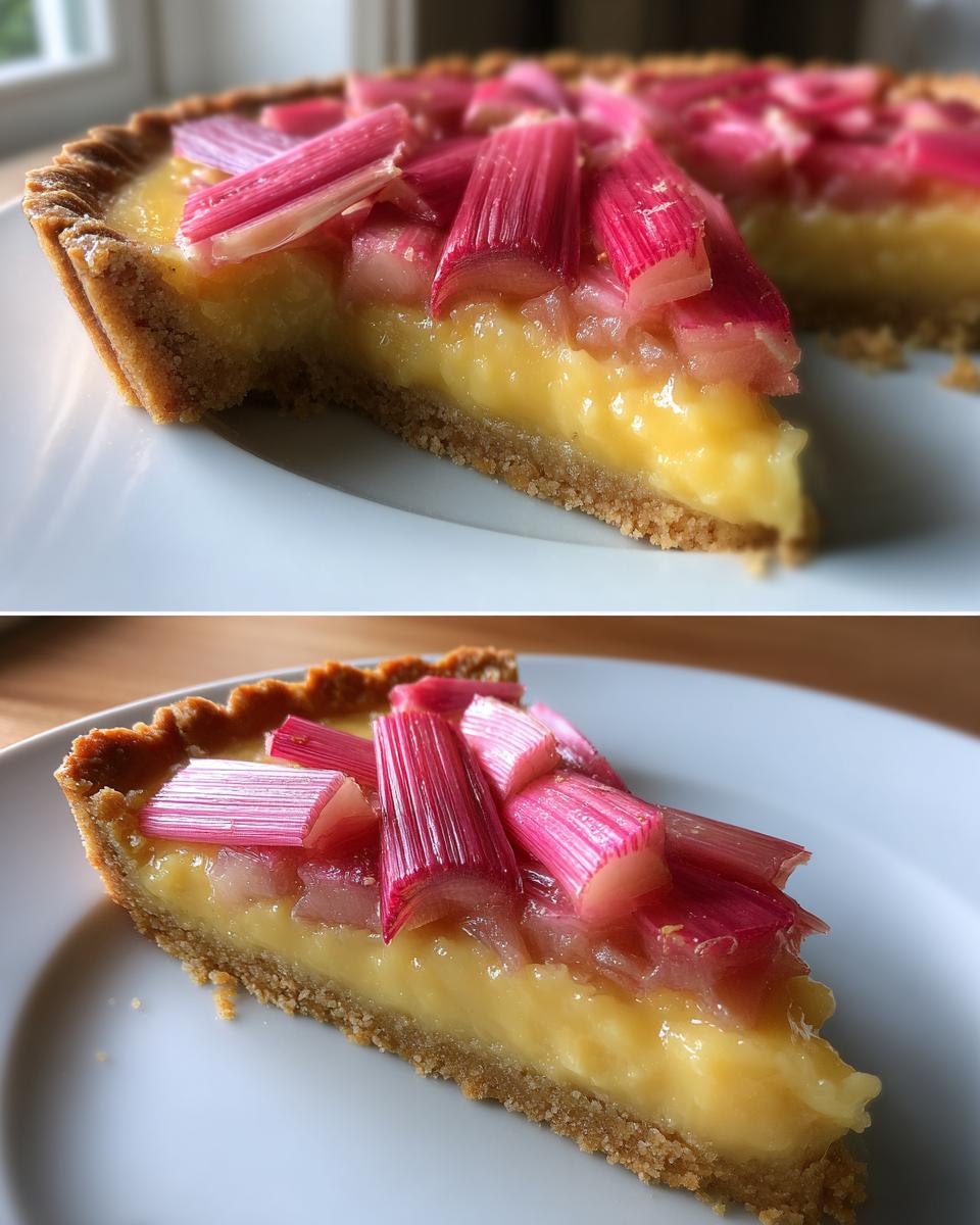 Quick Rhubarb Custard Tart - detail 1