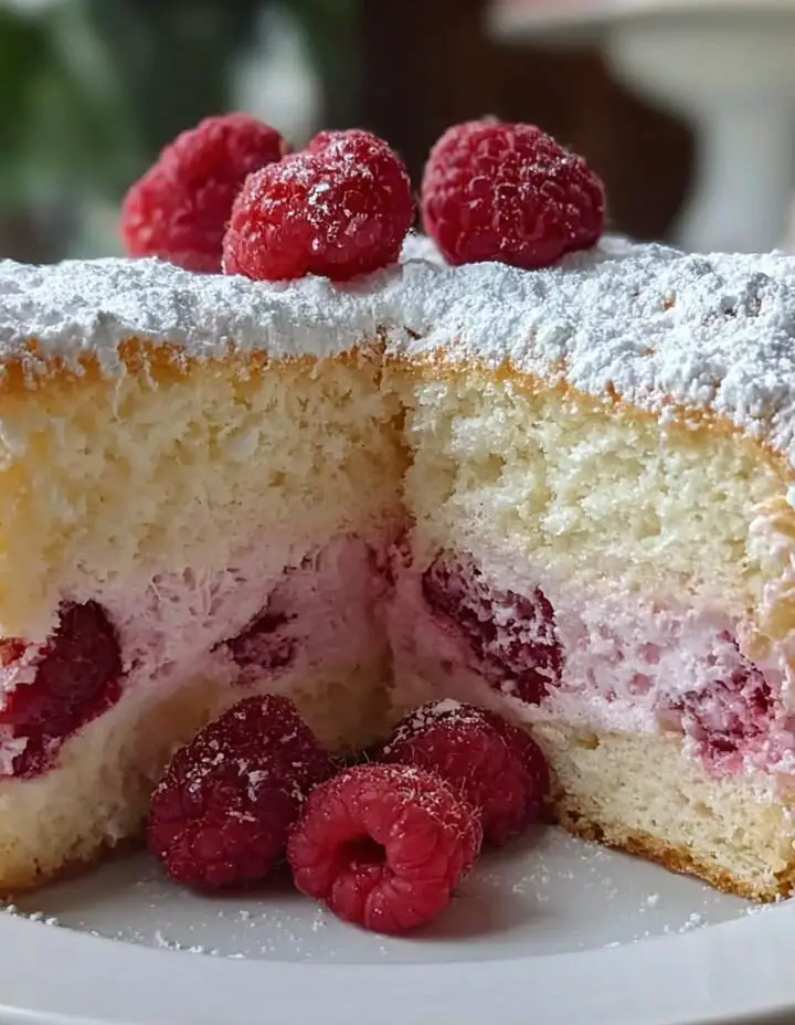 Raspberry Angel Food Cake