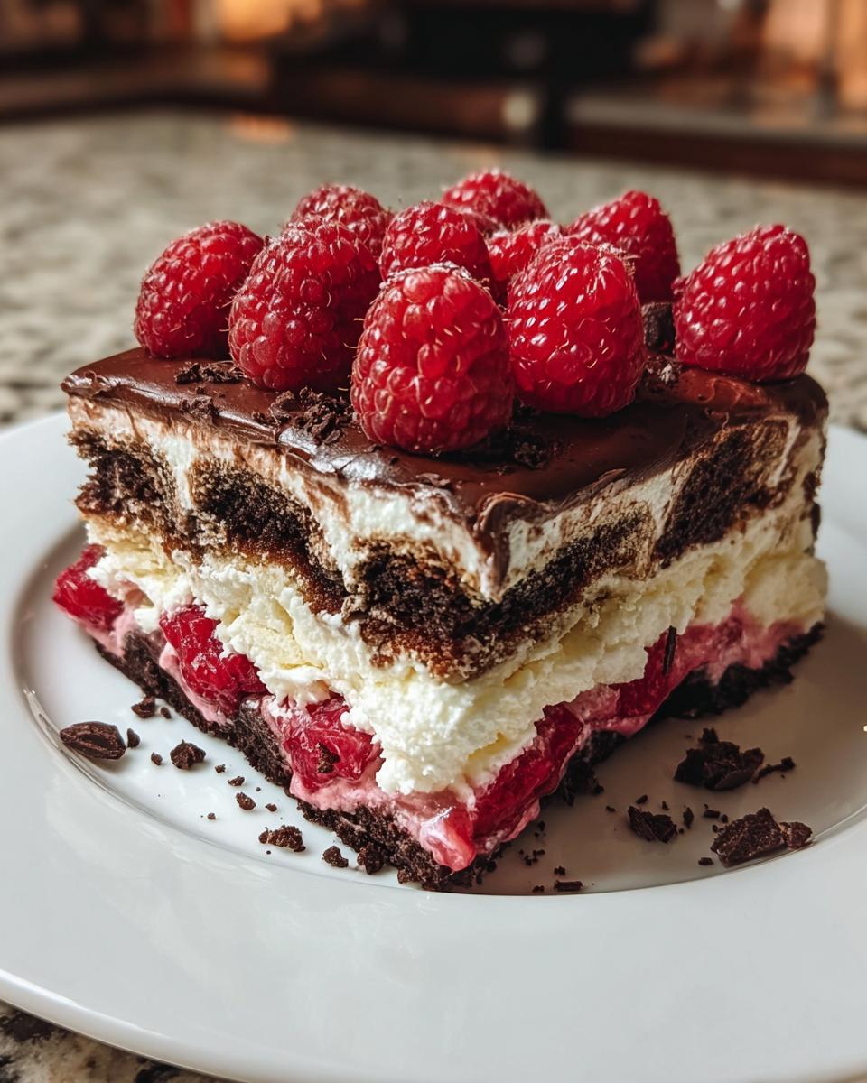 Raspberry Chocolate Lasagna Dessert - detail 1