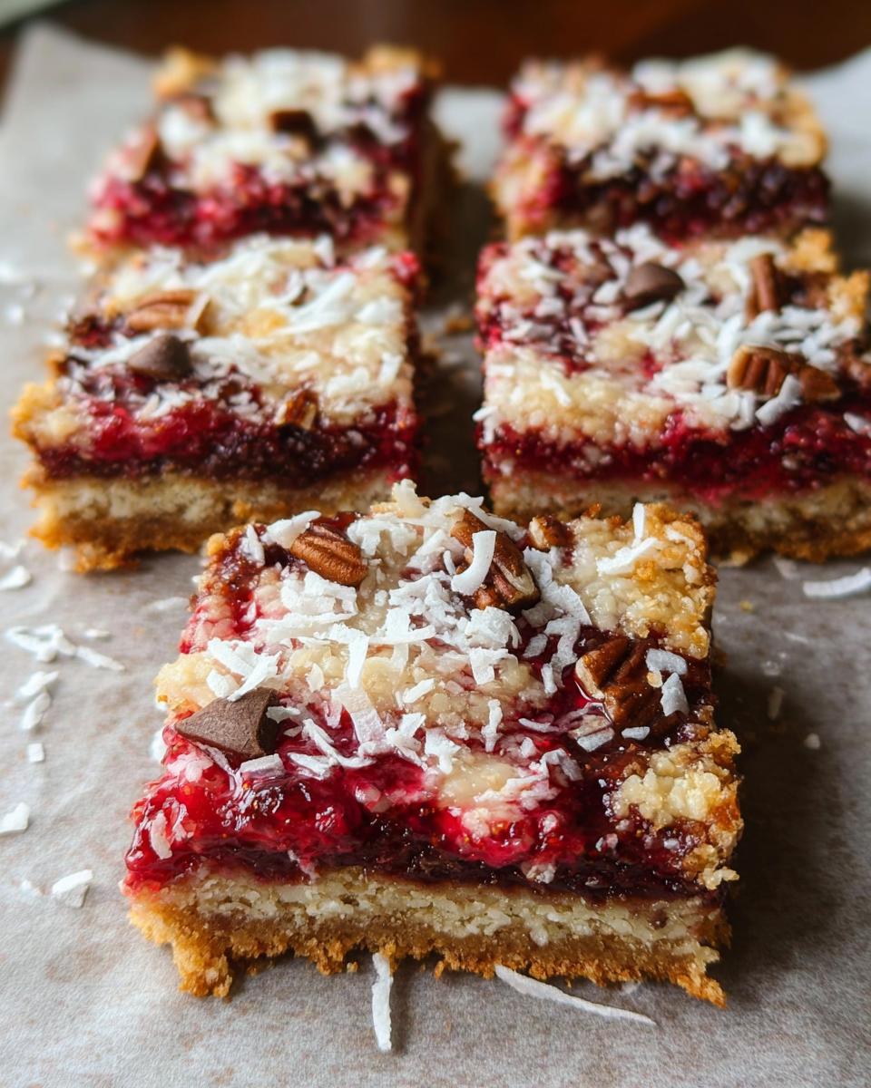 Raspberry Coconut Magic Bars - detail 1