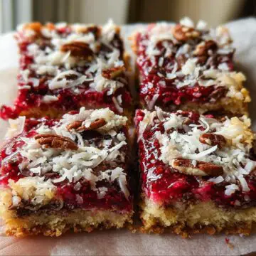 Raspberry Coconut Magic Bars