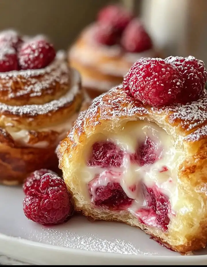 Raspberry Cream Cheese Cruffins
