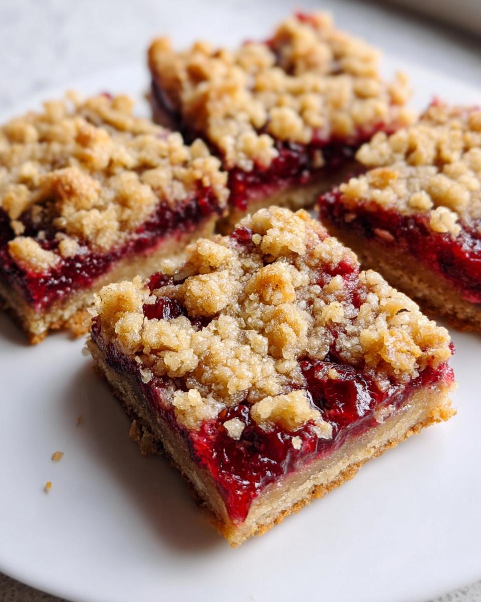Raspberry Oatmeal Crumble Bars - detail 1