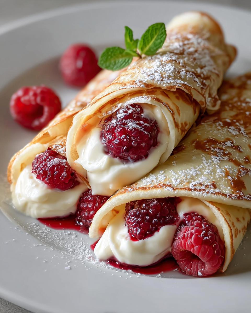 Raspberry Vanilla Cream Crepes - detail 2