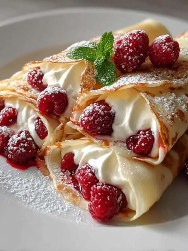 Raspberry Vanilla Cream Crepes