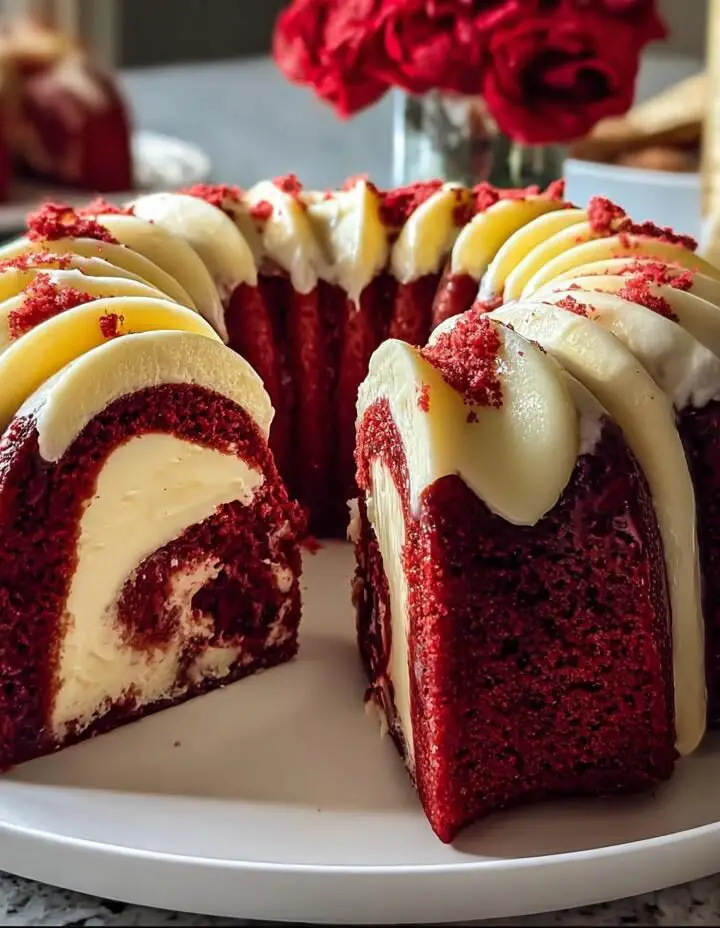 Red Velvet Cheesecake Bundt Dump Cake