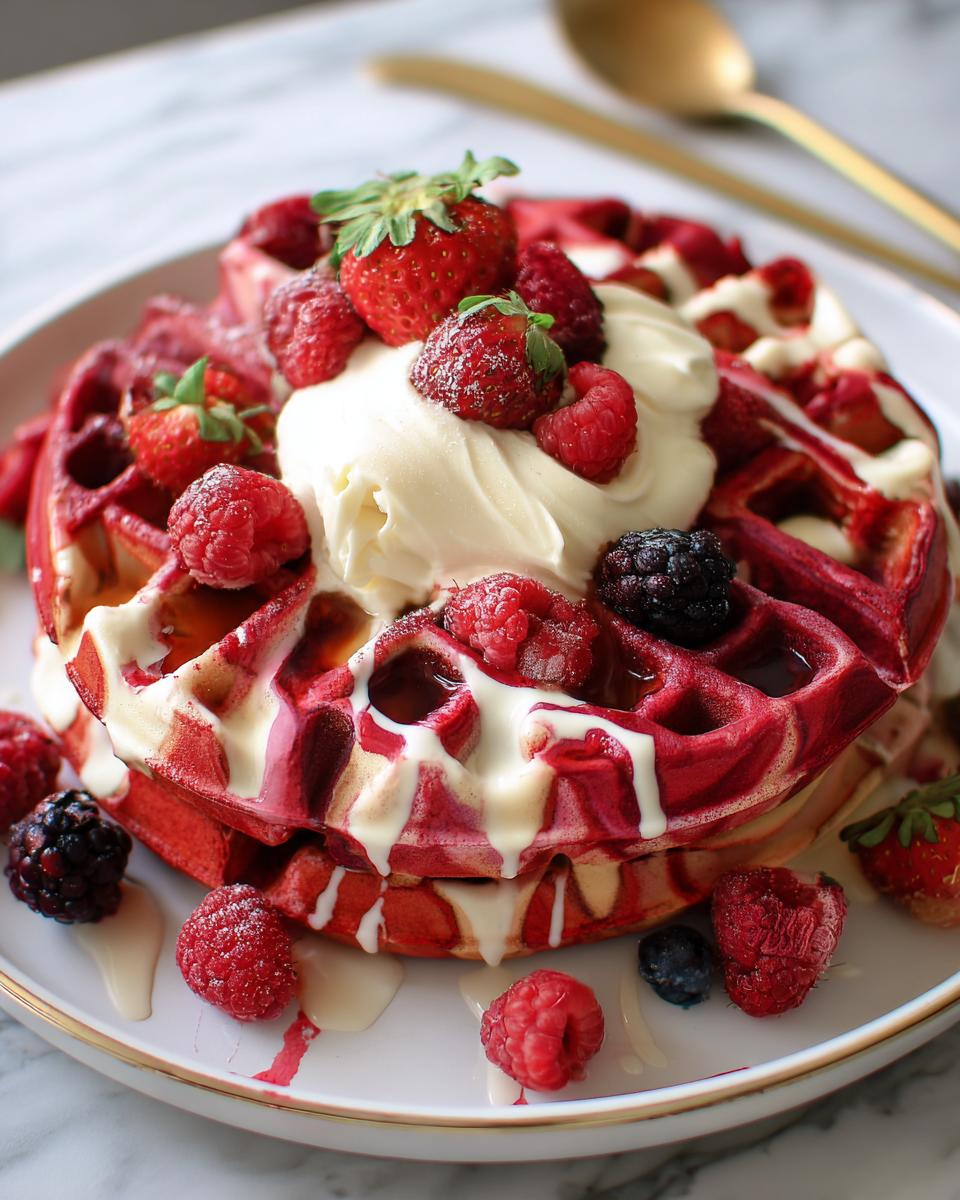 Red Velvet Marble Waffles - detail 1