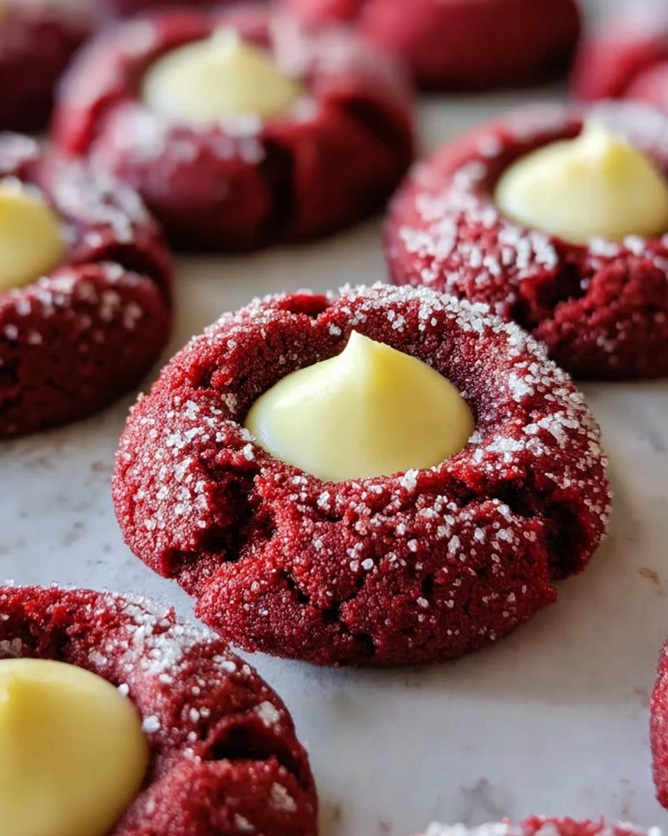 Red Velvet Thumbprint Cookies with Cream Cheese - detail 1