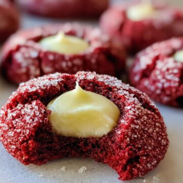 Red Velvet Thumbprint Cookies with Cream Cheese