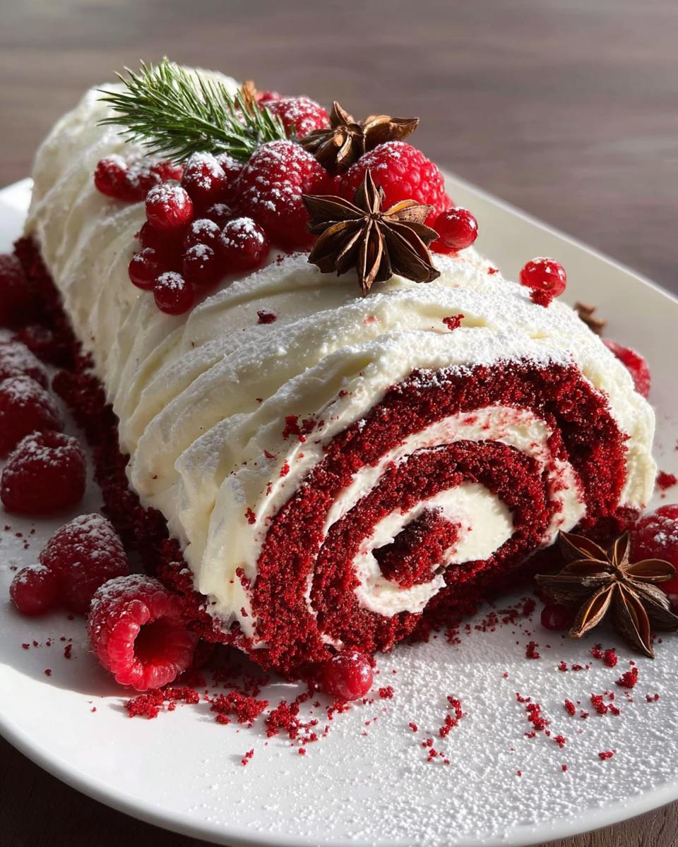 Red Velvet Yule Log - detail 1