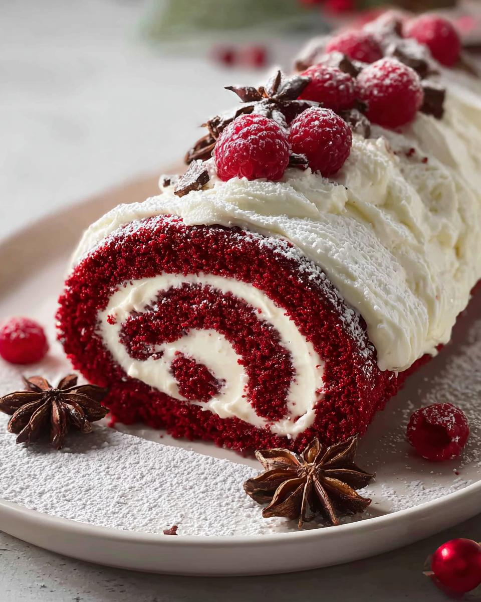 Red Velvet Yule Log - detail 2