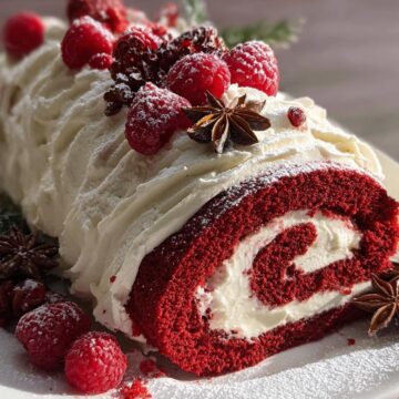 Red Velvet Yule Log