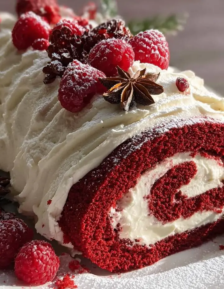 Red Velvet Yule Log