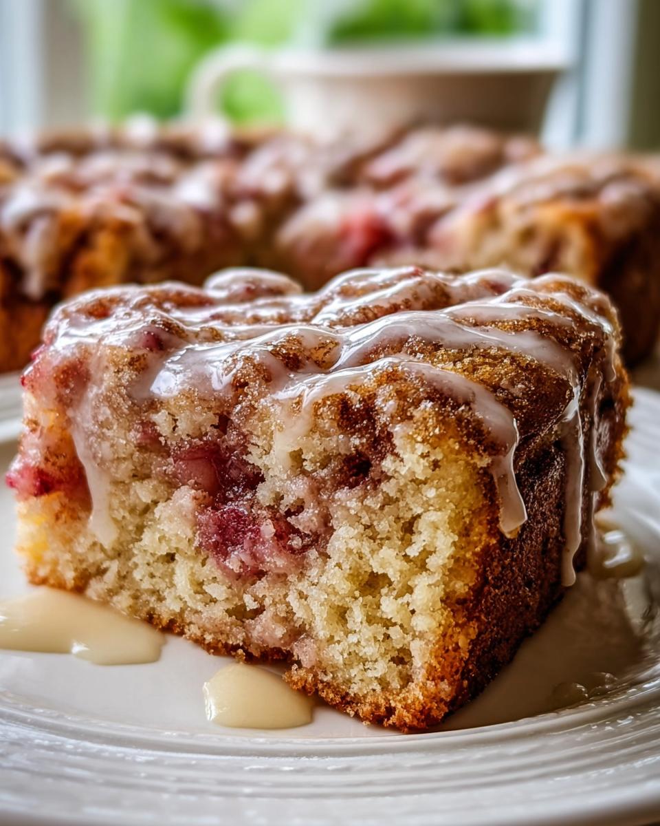 Rhubarb Cinnamon Roll Cake - detail 2