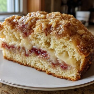 Rhubarb Cream Cheese Breakfast Cake