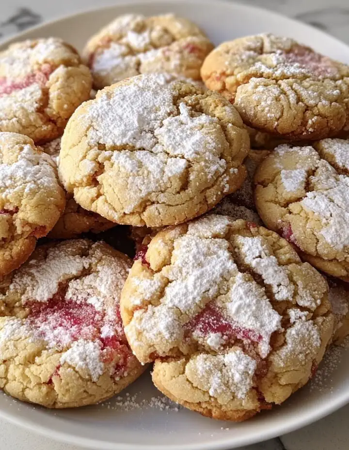 Rhubarb Crinkle Cookies