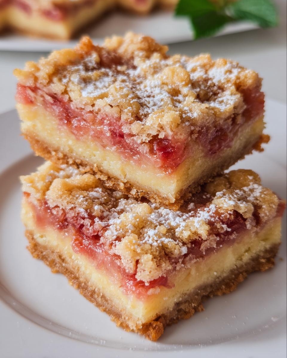 Rhubarb Custard Bars - detail 1
