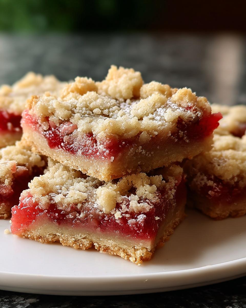 Rhubarb Shortbread Bars - detail 1