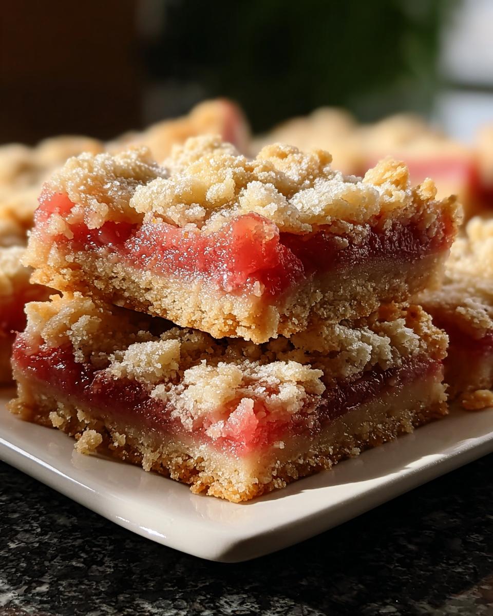 Rhubarb Shortbread Bars - detail 2