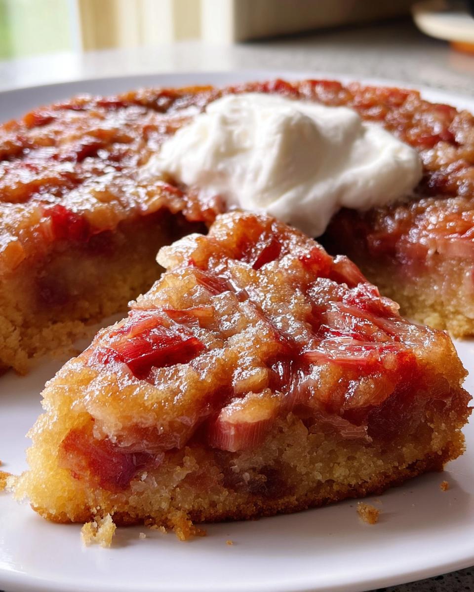 Rhubarb Upside-Down Cake - detail 1