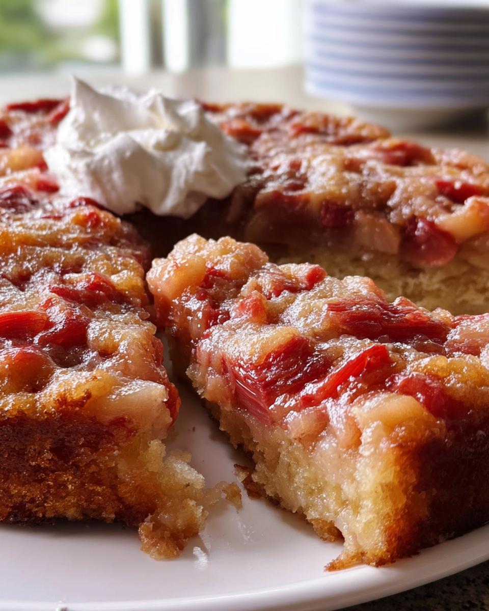 Rhubarb Upside-Down Cake - detail 2