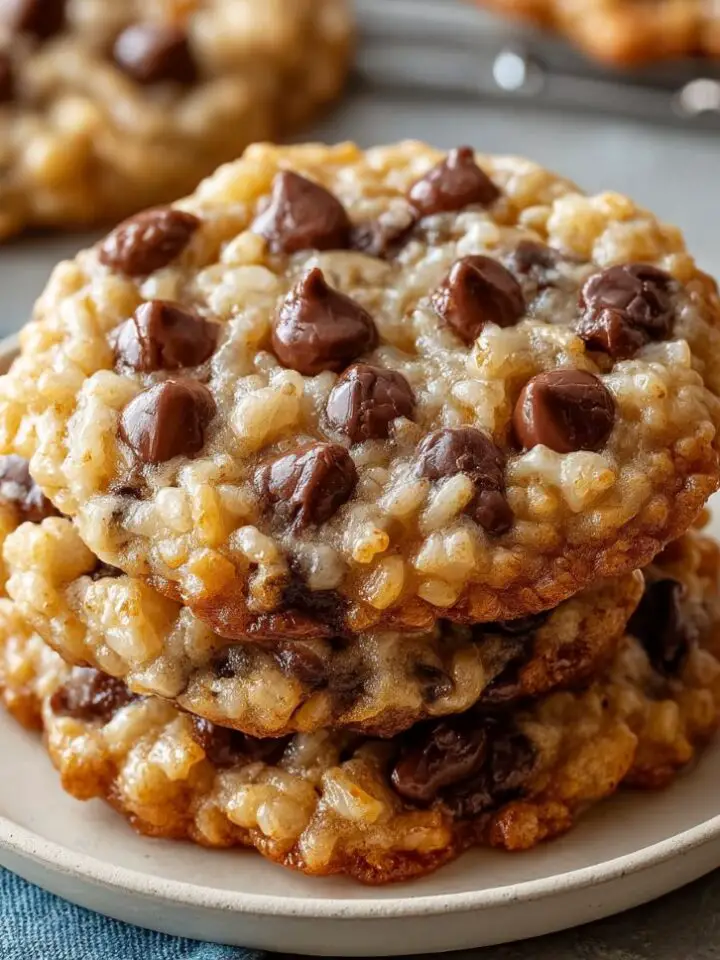 Rice Krispie Chocolate Chip Cookies with Soft Chew