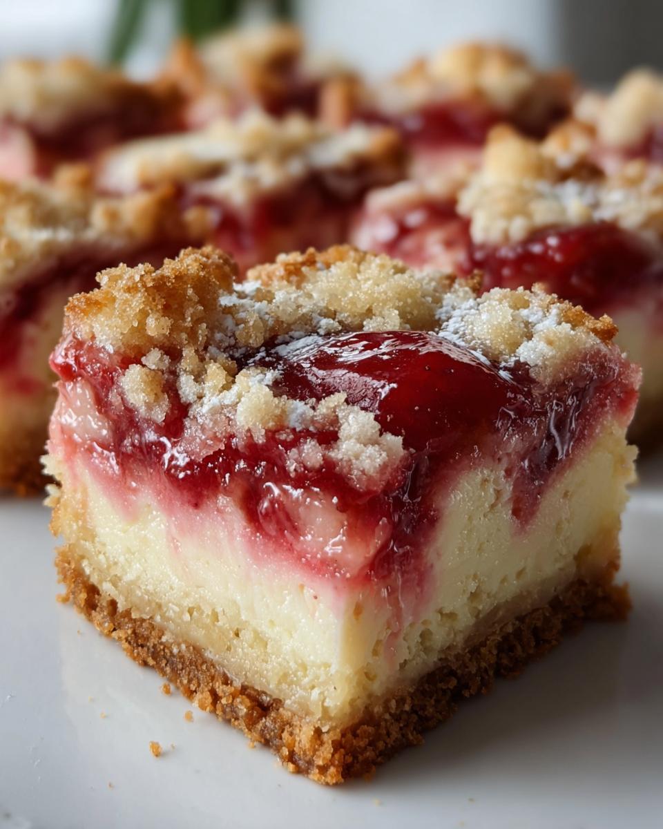 Rich Rhubarb & Cream Cheese Dessert Squares - detail 2