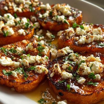 Roasted Sweet Potato Rounds with Honey & Feta