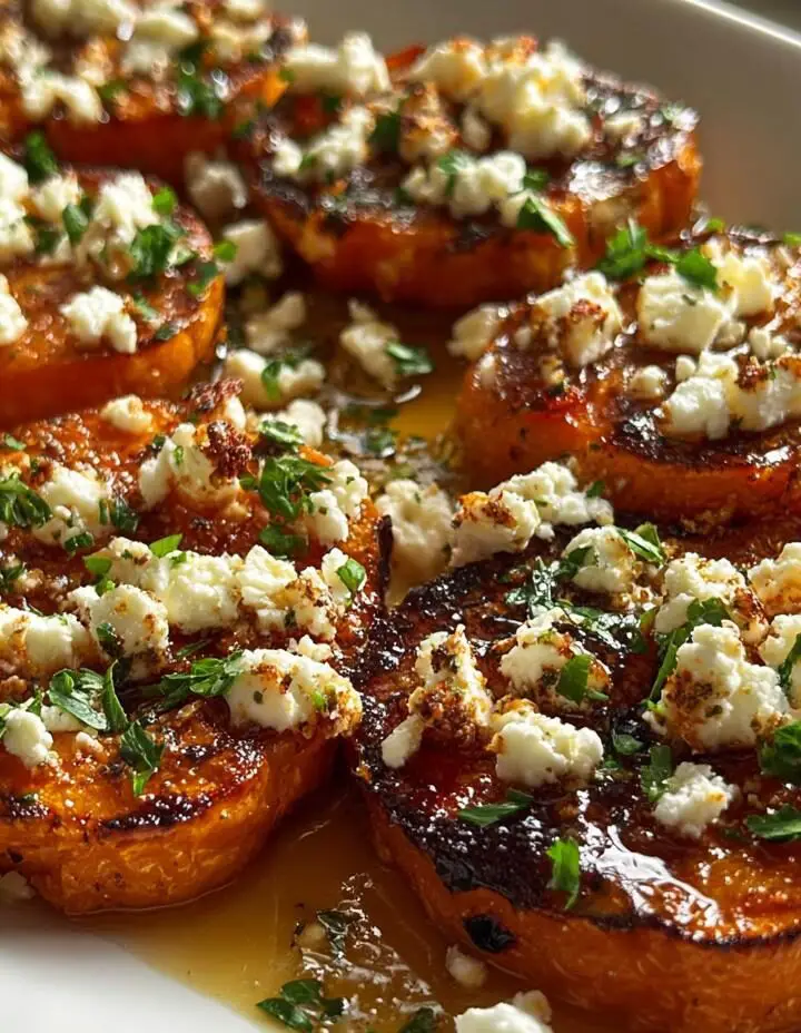 Roasted Sweet Potato Rounds with Honey & Feta