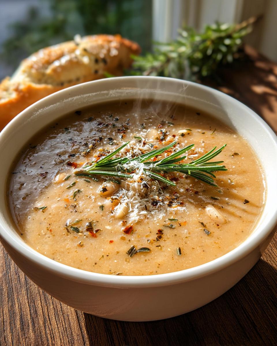 Rosemary Roasted Garlic Bean Soup - detail 2