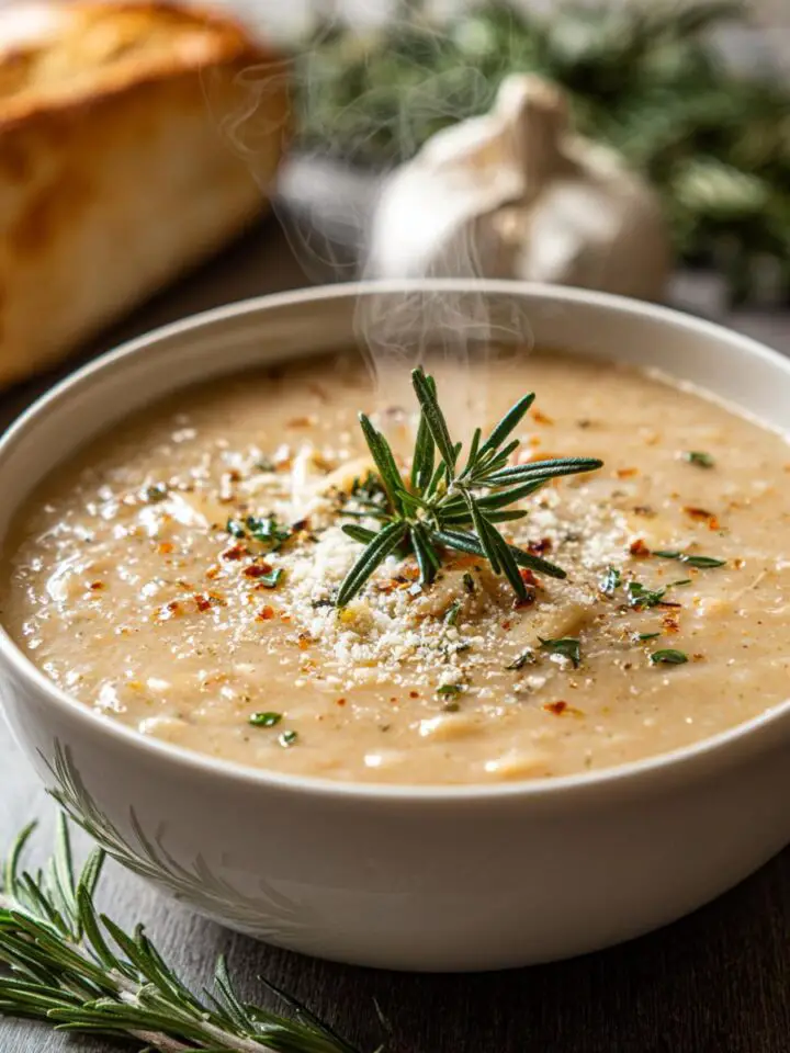 Rosemary Roasted Garlic Bean Soup
