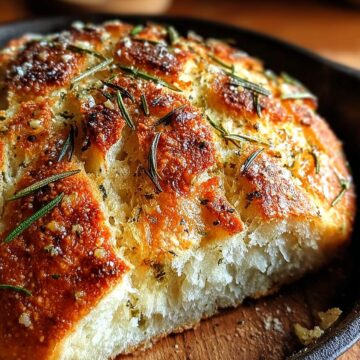 Rustic Garlic Rosemary Skillet Bread