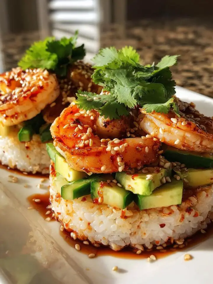SPICY SHRIMP SUSHI STACKS