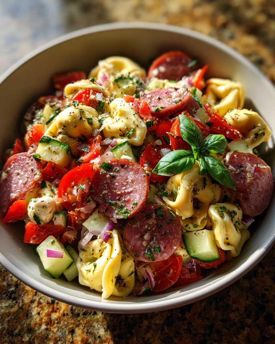 Salami-Mozzarella Tortellini Pasta Salad - detail 1