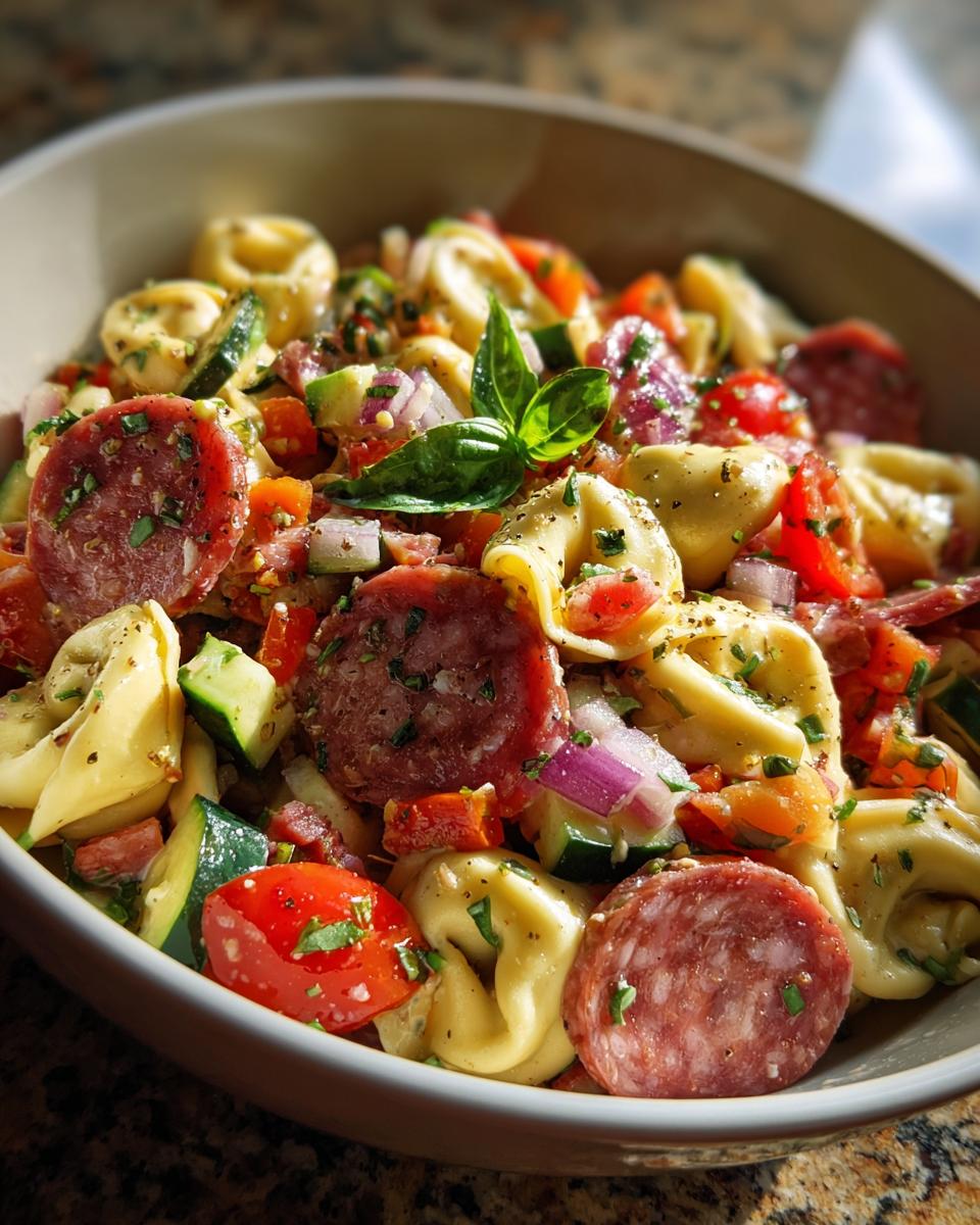 Salami-Mozzarella Tortellini Pasta Salad - detail 2