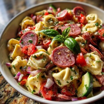 Salami-Mozzarella Tortellini Pasta Salad
