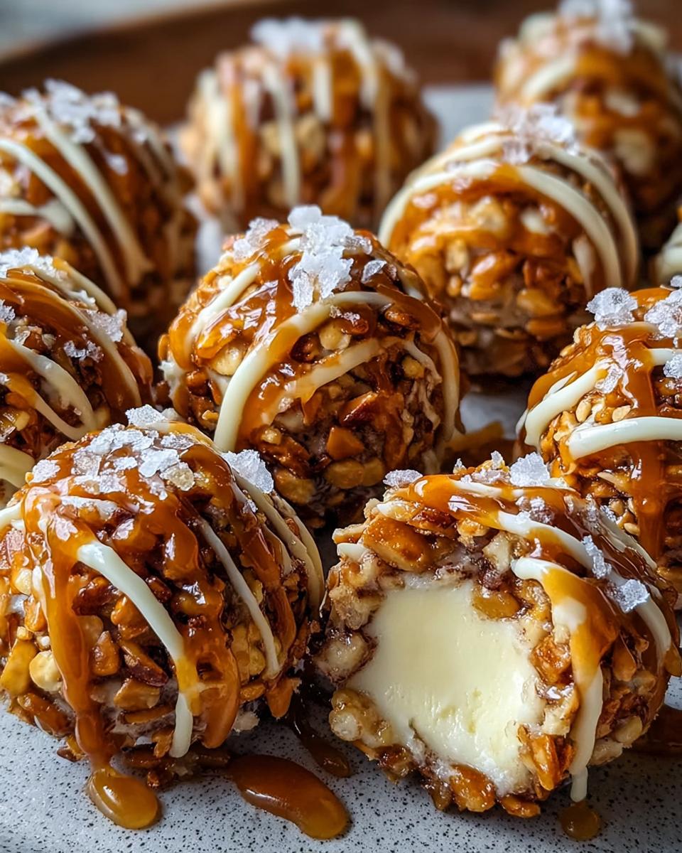 Salted Caramel Pretzel Cheesecake Balls - detail 2
