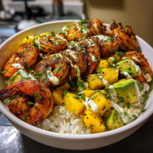 Shrimp Avocado Mango Bowls