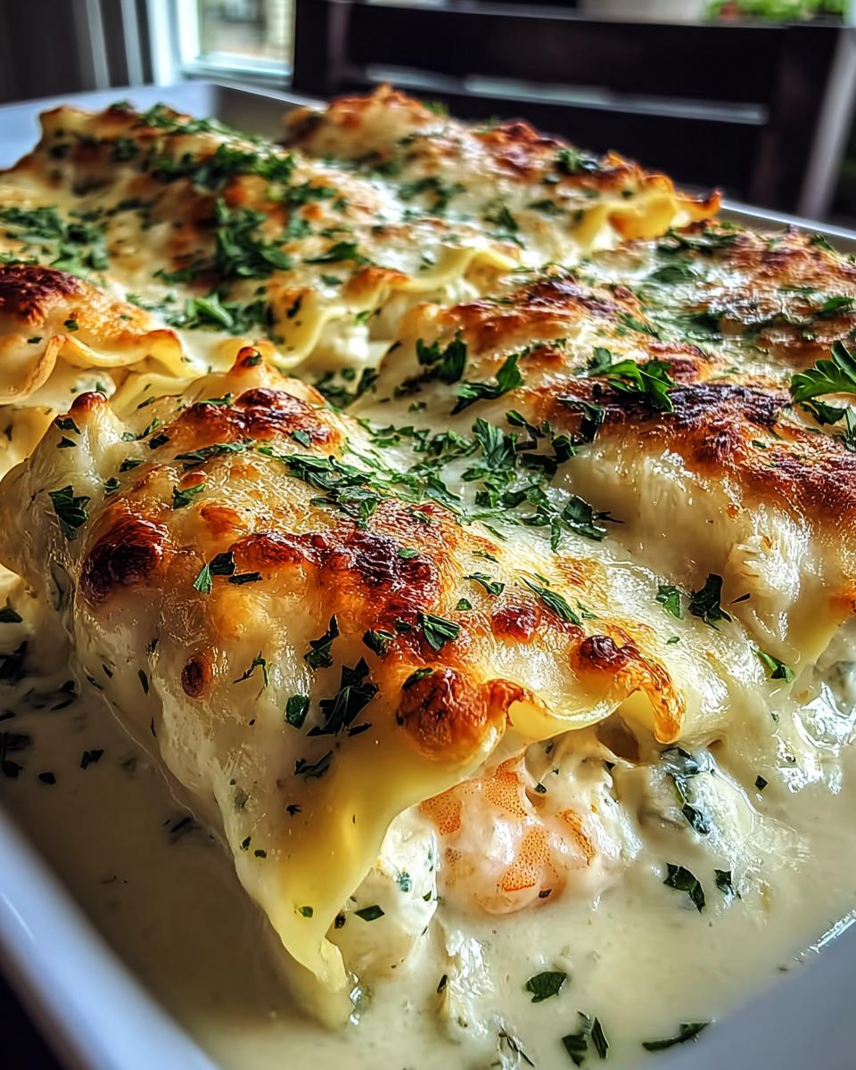 Shrimp & Crab Alfredo Lasagna Roll-Ups - detail 2