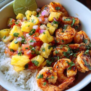 Shrimp & Rice Bowl w/ Pineapple Salsa