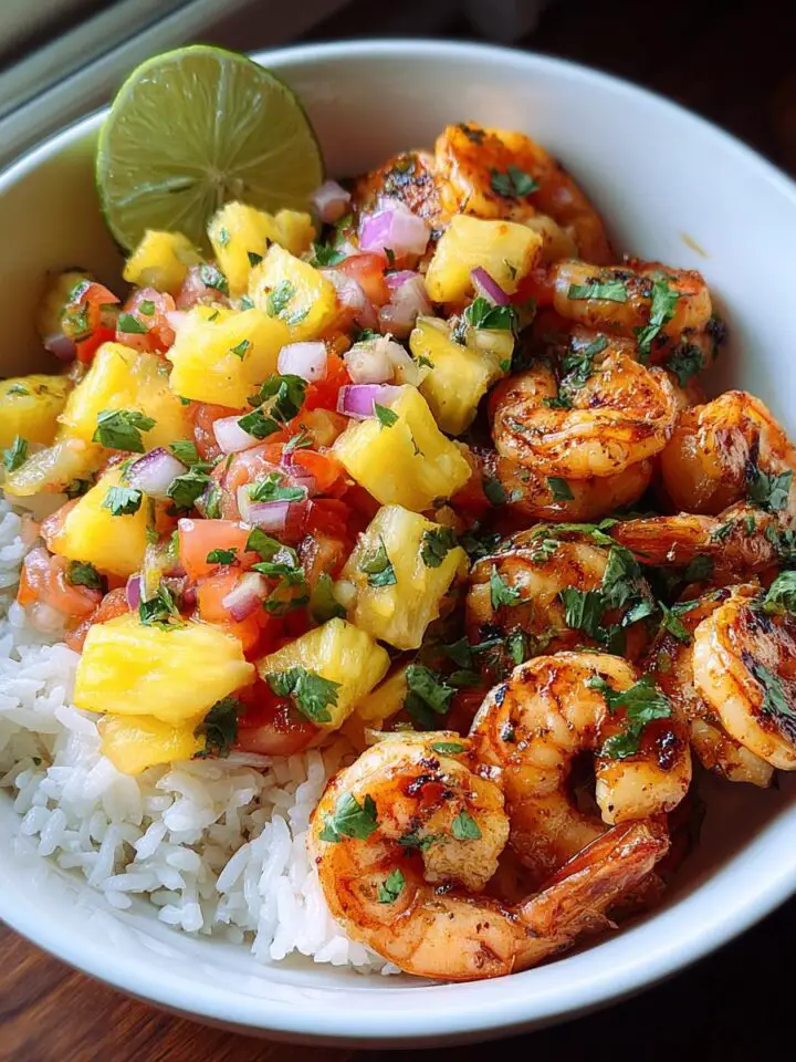Shrimp & Rice Bowl w/ Pineapple Salsa