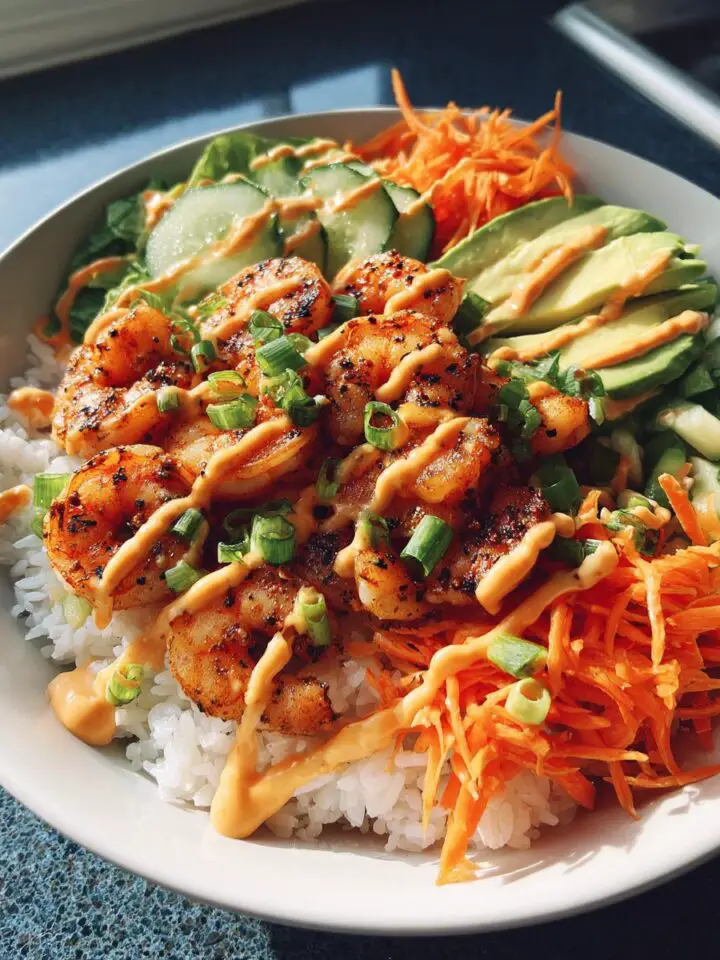 Shrimp Rice Bowls with Spicy Mayo