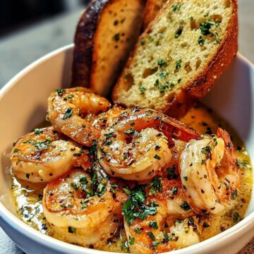 Shrimp Scampi Bowls with Garlic Bread